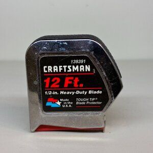 Vintage Craftsman 12 ft Bottom Stop Measuring Tape, Item 39391, Made In USA